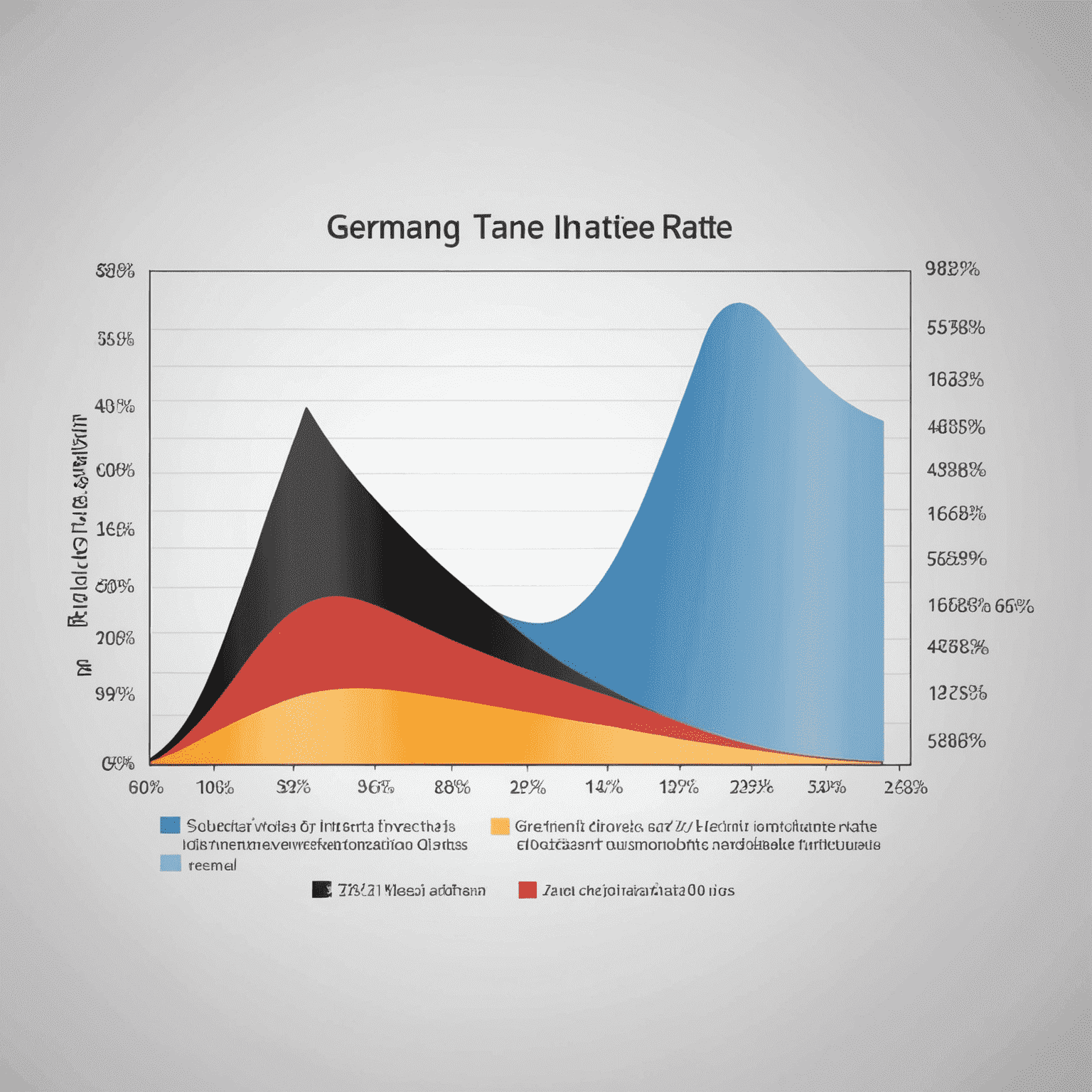 Grafik zeigt steigende Zinslinien für verschiedene Anlageformen in Deutschland