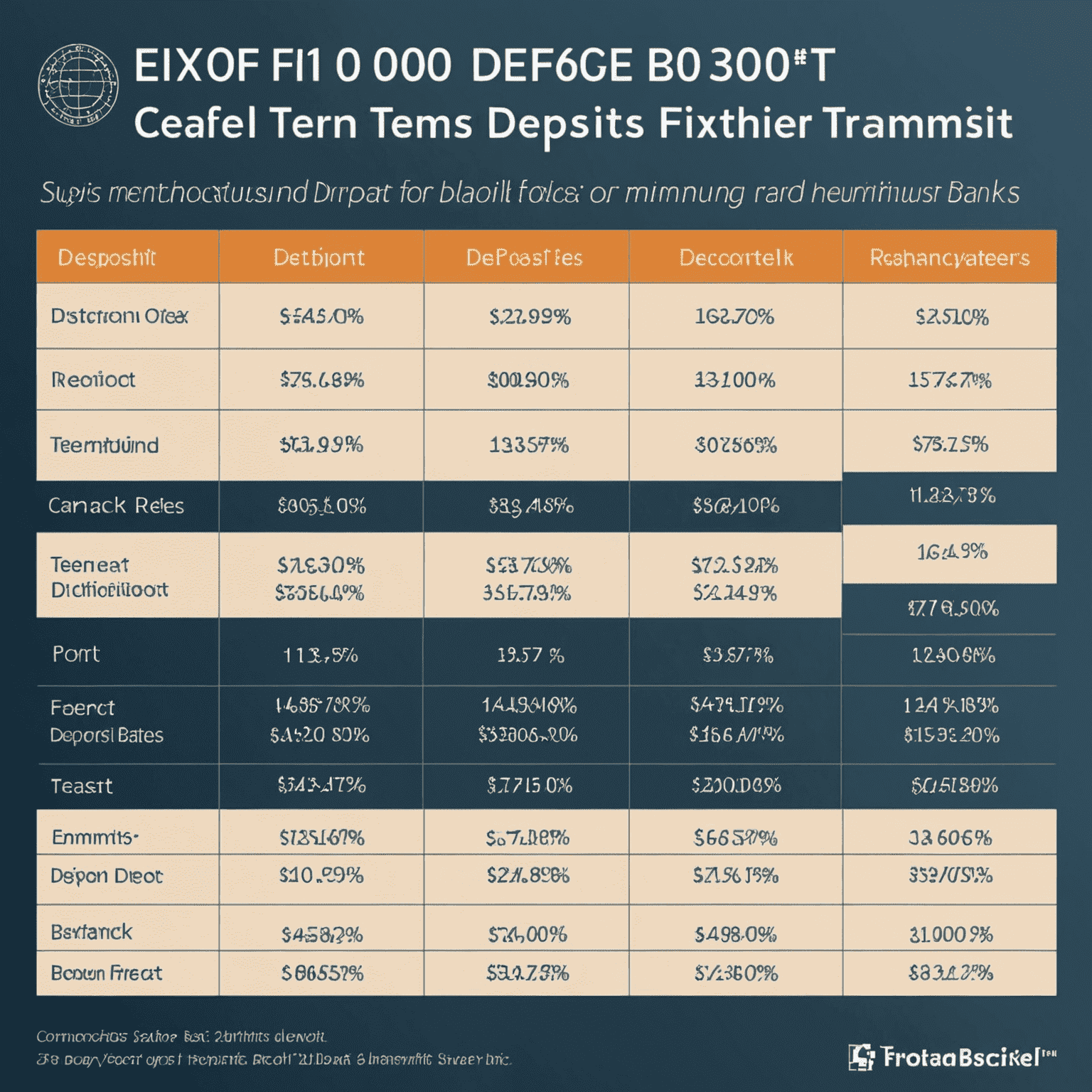 Eine Grafik, die verschiedene Festgeldangebote vergleicht. Die Tabelle zeigt Zinssätze, Laufzeiten und Mindesteinlagen verschiedener Banken.